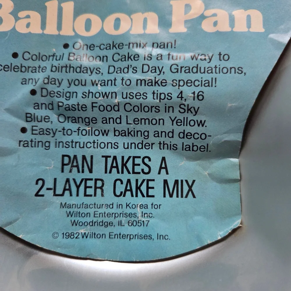Wilton Up n Away Balloon Pan 1982 Vintage Aluminum Cake Mold 502-3169